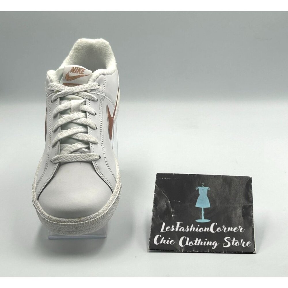 Nike Women's White Metallic Bronze Leather Court Sneakers Size 8.5 3116 - Picture 16 of 16